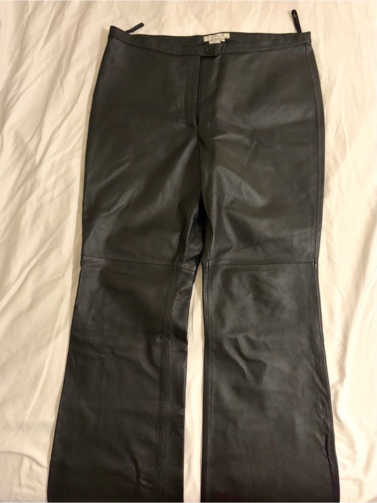Spiegel Pants - Spiegel Black Leather Boot Cut Pants